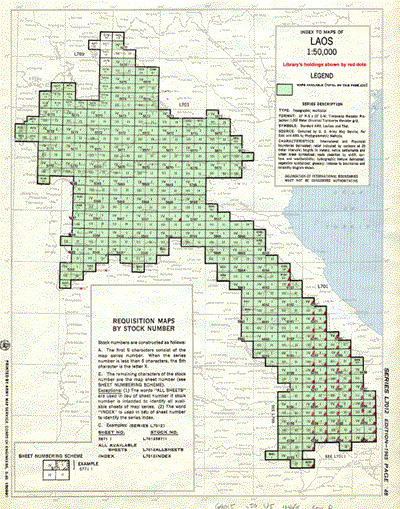 U.S. Army Map Service AMS Series L7012 Index map : Laos 1:50,000