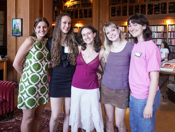 Ella Kirshbaum, second from left, and her friends pose for a photo