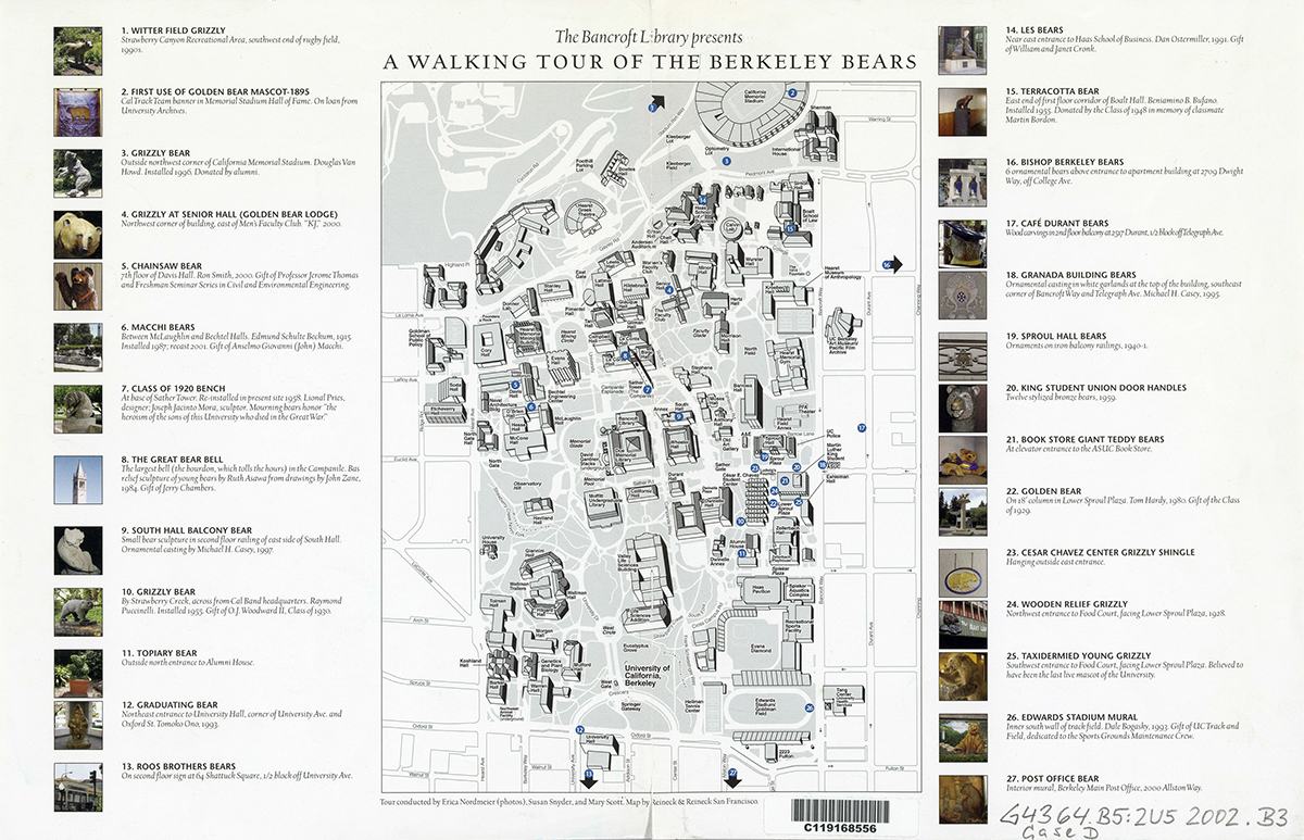a black and white map surrounded by photos of bears that correspond to spots on the map